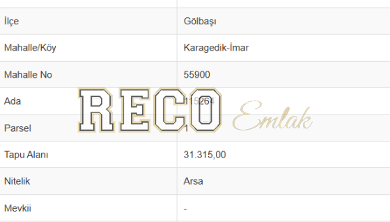 KONUT İMARLI- Gölbaşı Karagedik'de 4+1 Daire Getirili Arsa